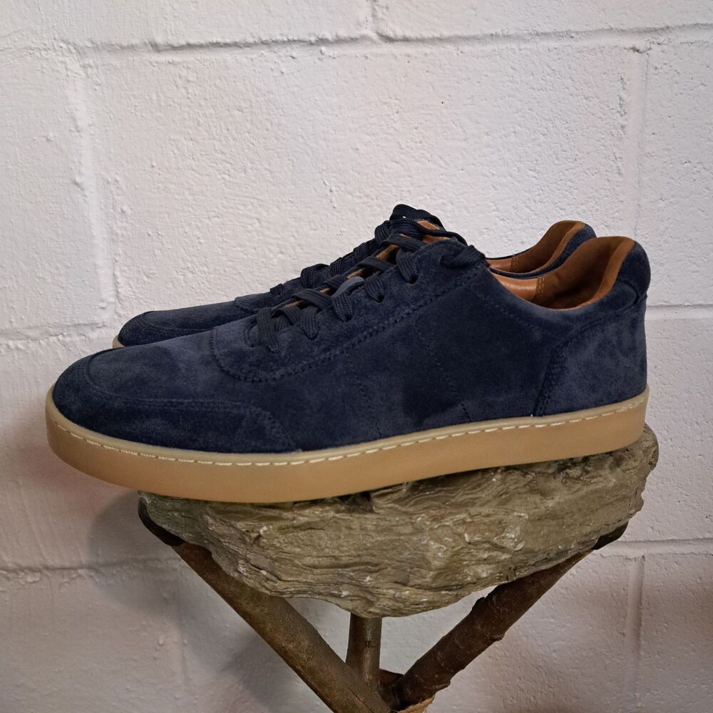 Allen Edmonds "LIAM" Lace Up Blue Leather Sneakers Mens Size 10 Read Desc